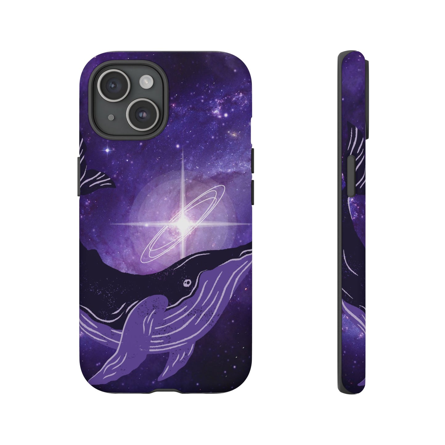 Purple Whale in Outer Space Phone Case