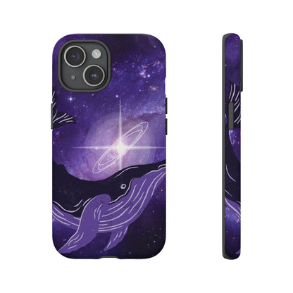 Purple Whale in Outer Space Phone Case