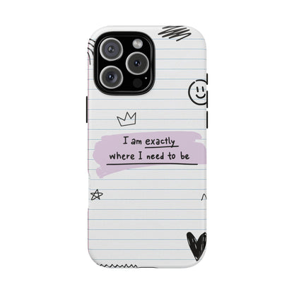 Self Affirmation Doodle Paper Phone Case