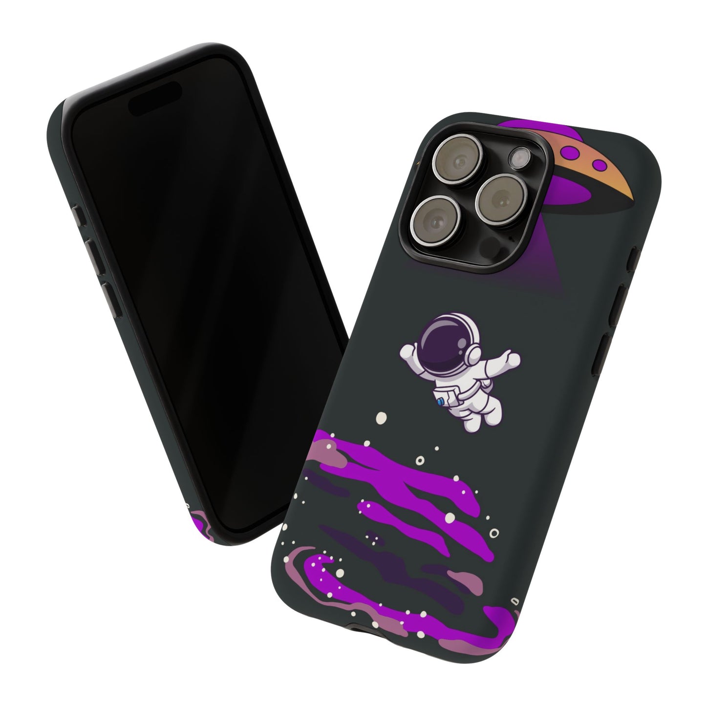 Black and Purple Minimalist Modern Space Phone Case