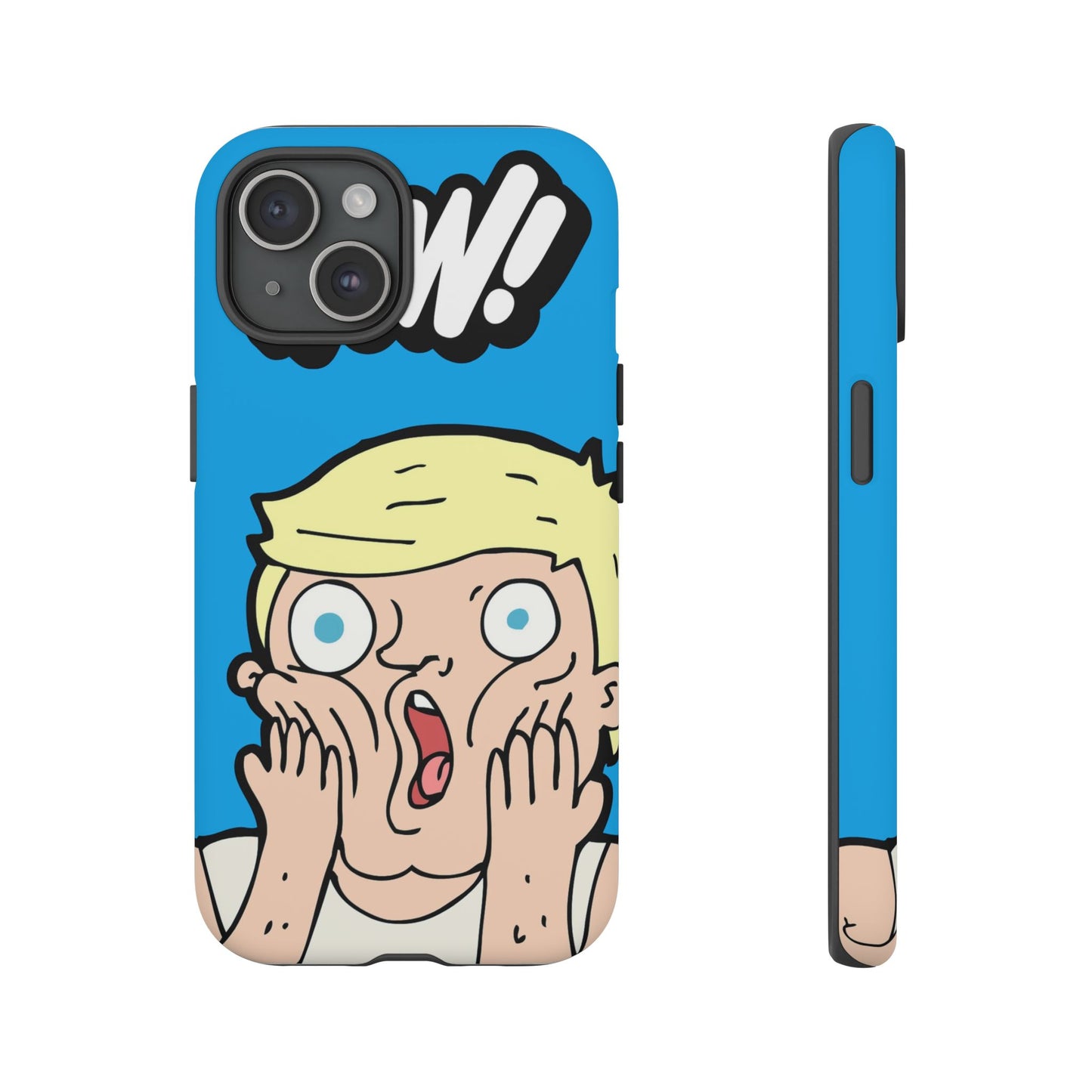Blue Illustrated Shocked Man Phone Case