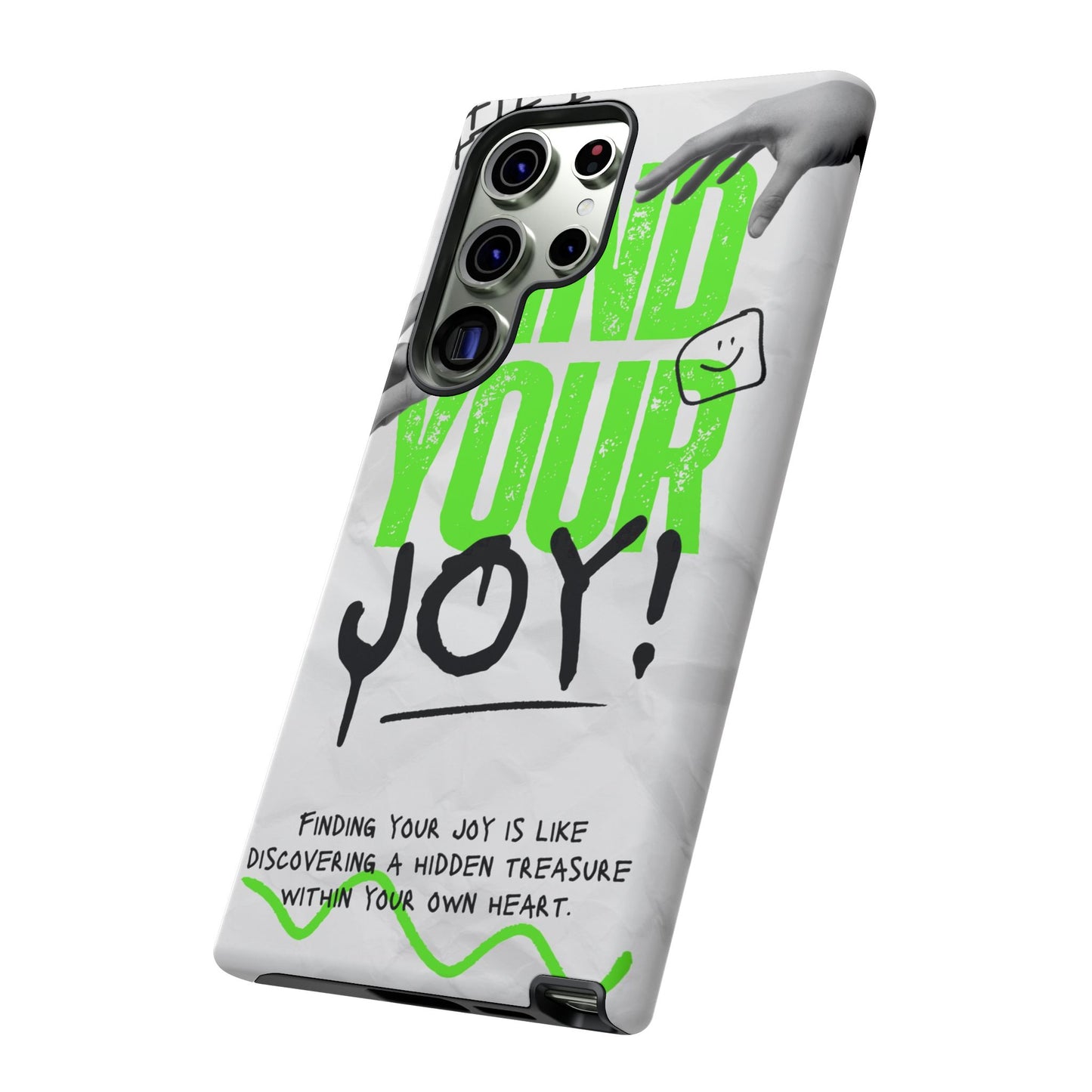 White Green Grunge Find Your Joy Phone Case