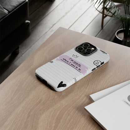 Self Affirmation Doodle Paper Phone Case