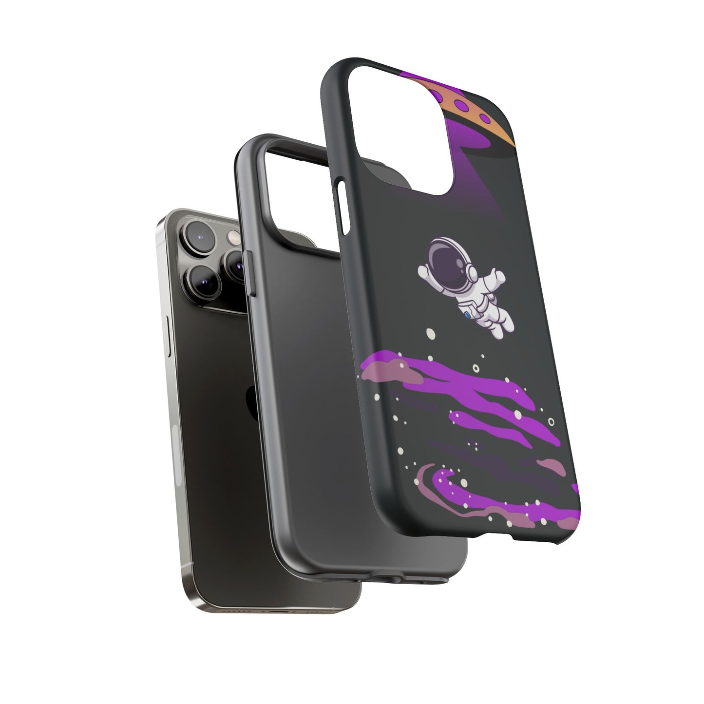 Black and Purple Minimalist Modern Space Phone Case