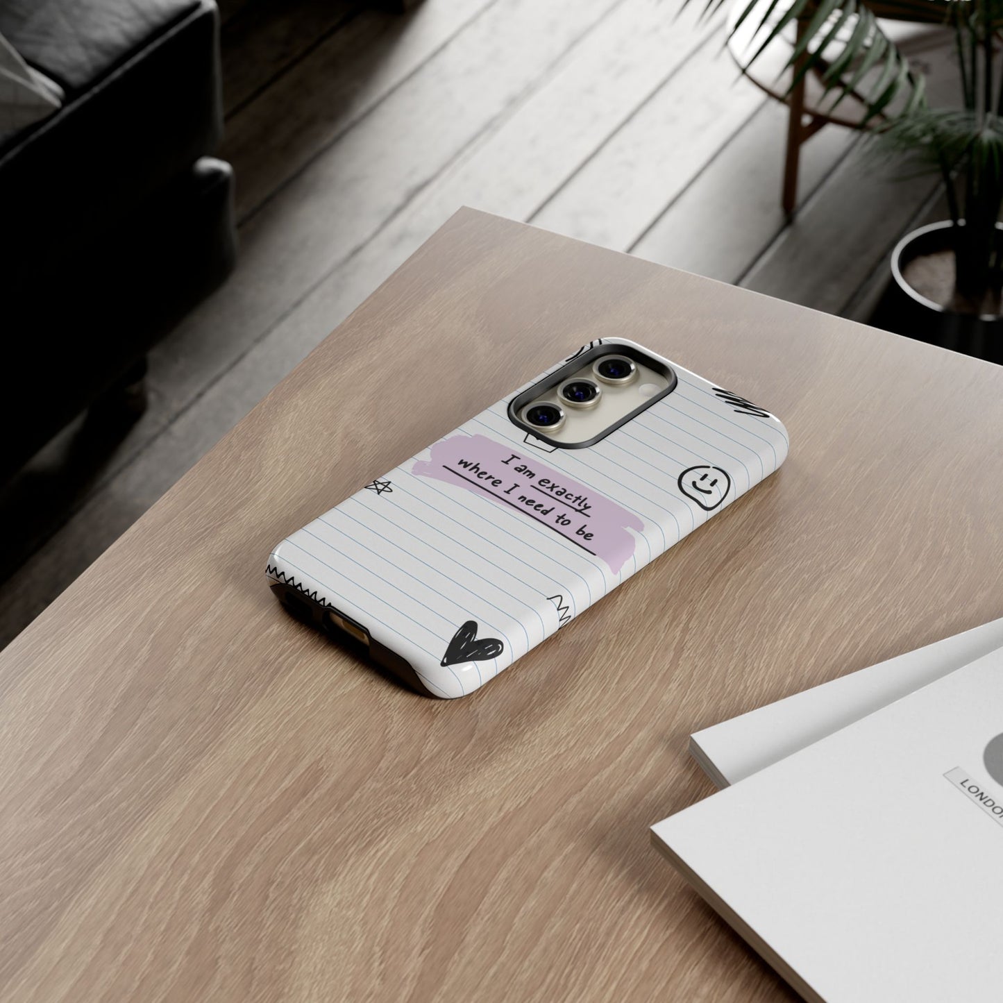 Self Affirmation Doodle Paper Phone Case