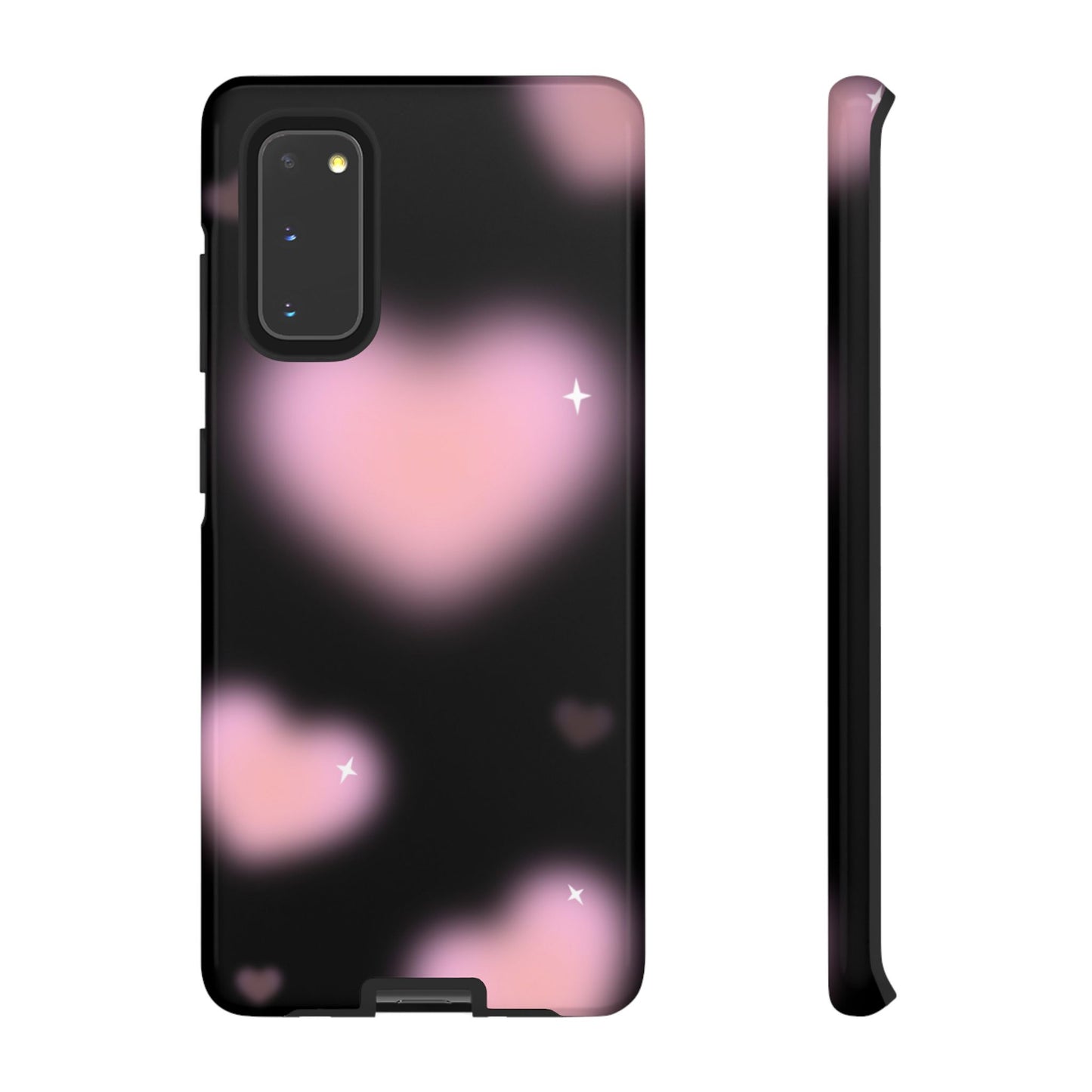 Black and Pink Blurry Heart Phone Case