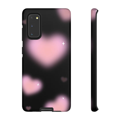 Black and Pink Blurry Heart Phone Case