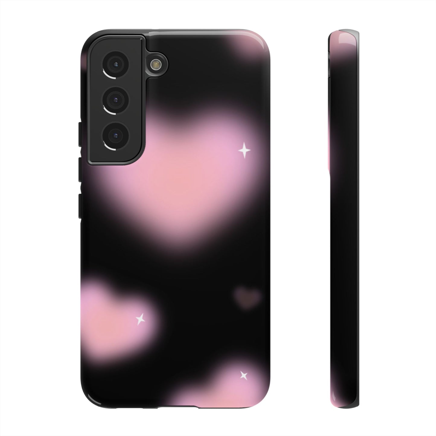Black and Pink Blurry Heart Phone Case