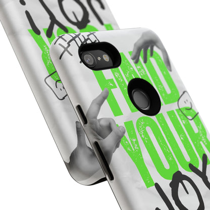 White Green Grunge Find Your Joy Phone Case