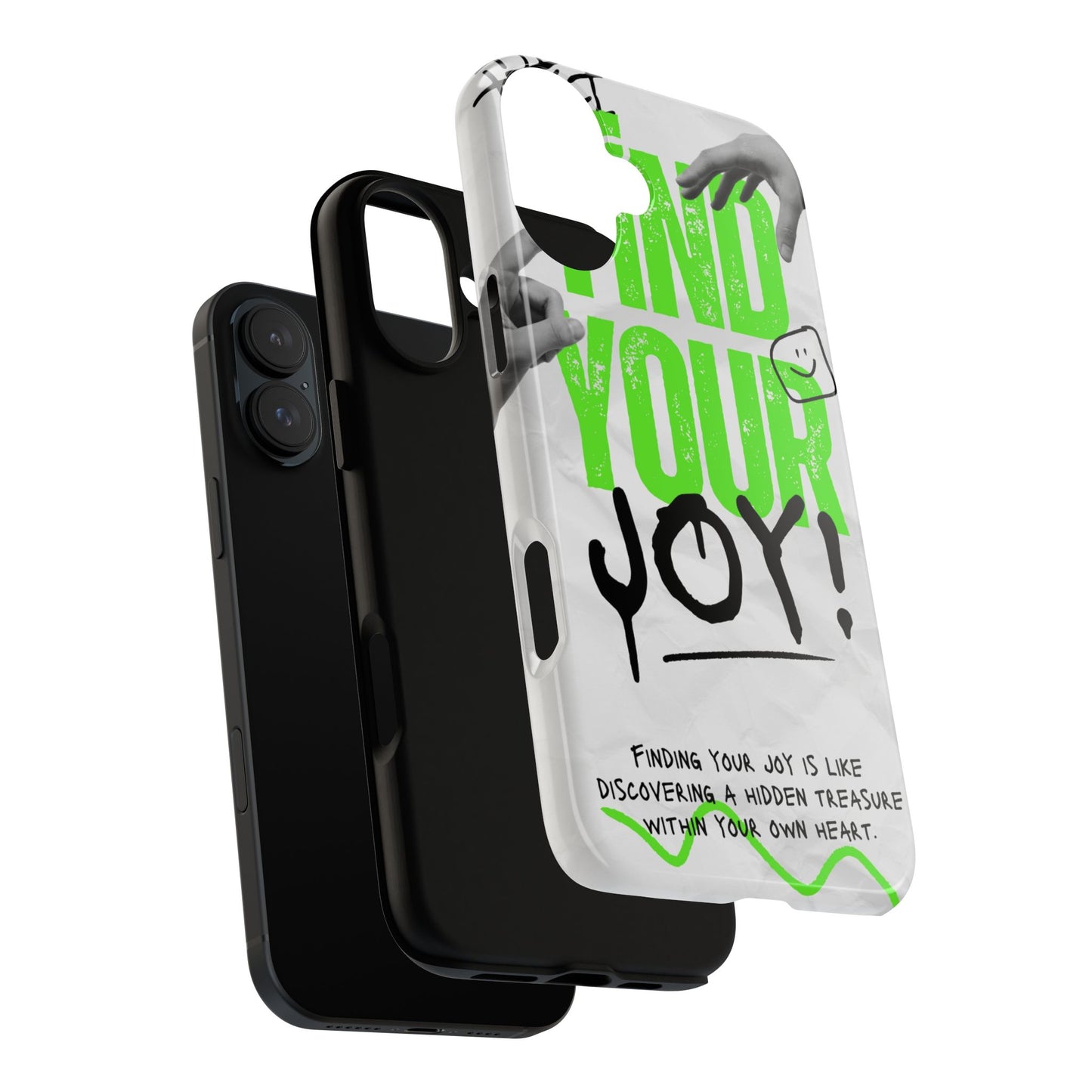 White Green Grunge Find Your Joy Phone Case