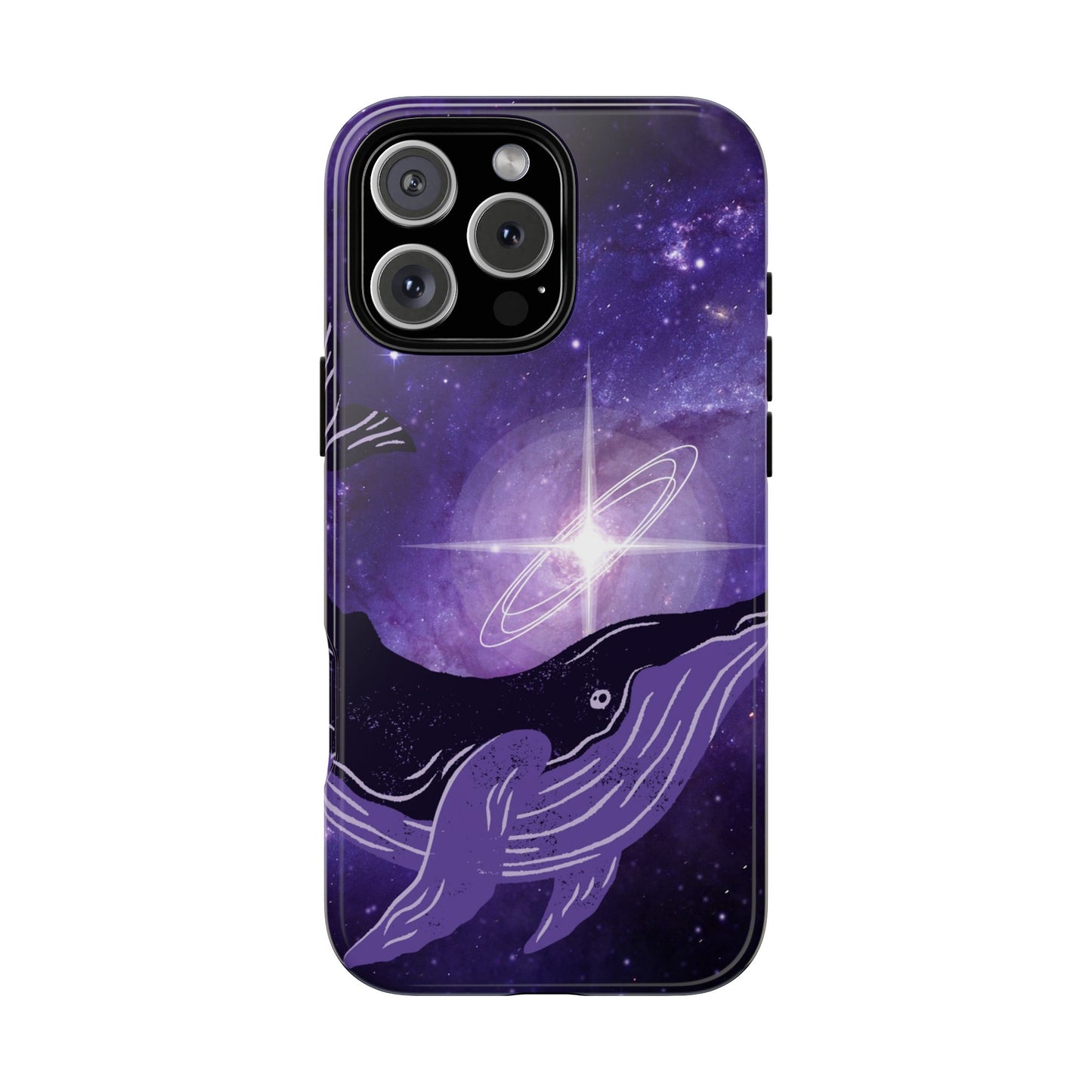 Purple Whale in Outer Space Phone Case