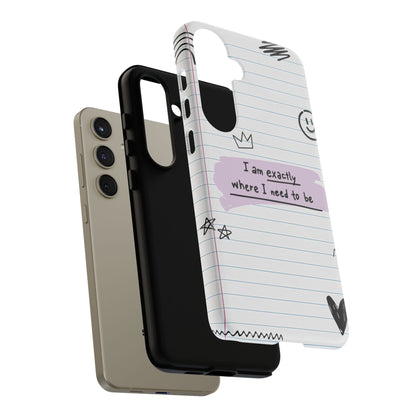 Self Affirmation Doodle Paper Phone Case