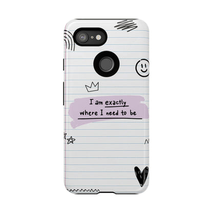 Self Affirmation Doodle Paper Phone Case