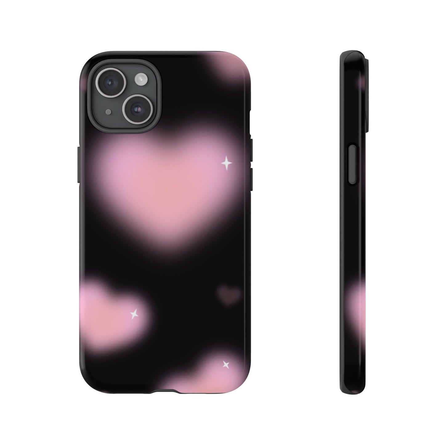 Black and Pink Blurry Heart Phone Case