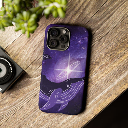 Purple Whale in Outer Space Phone Case