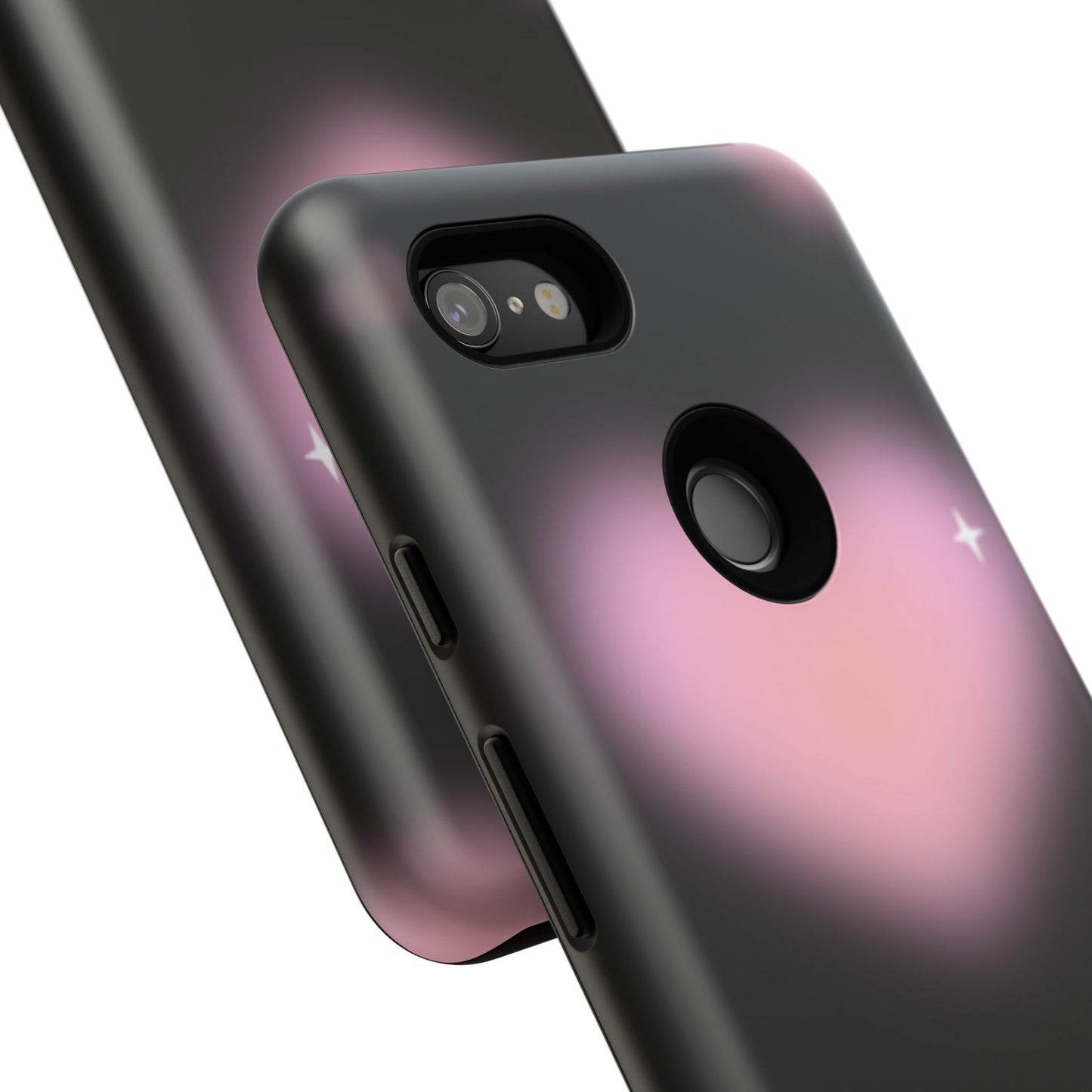 Black and Pink Blurry Heart Phone Case