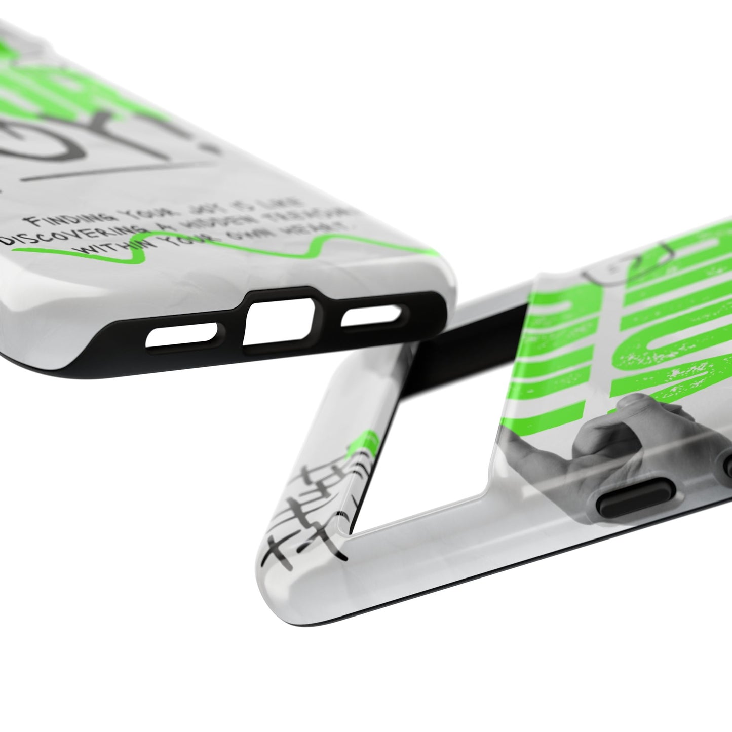 White Green Grunge Find Your Joy Phone Case