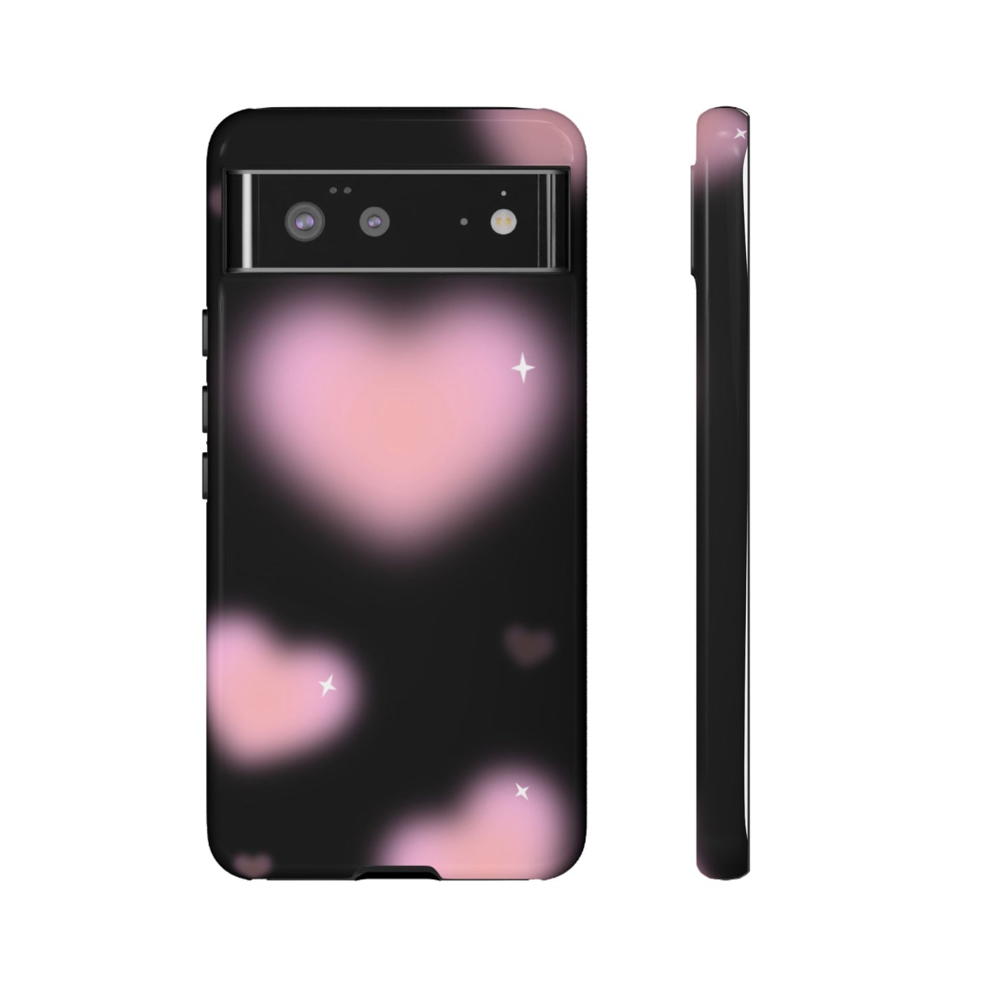 Black and Pink Blurry Heart Phone Case