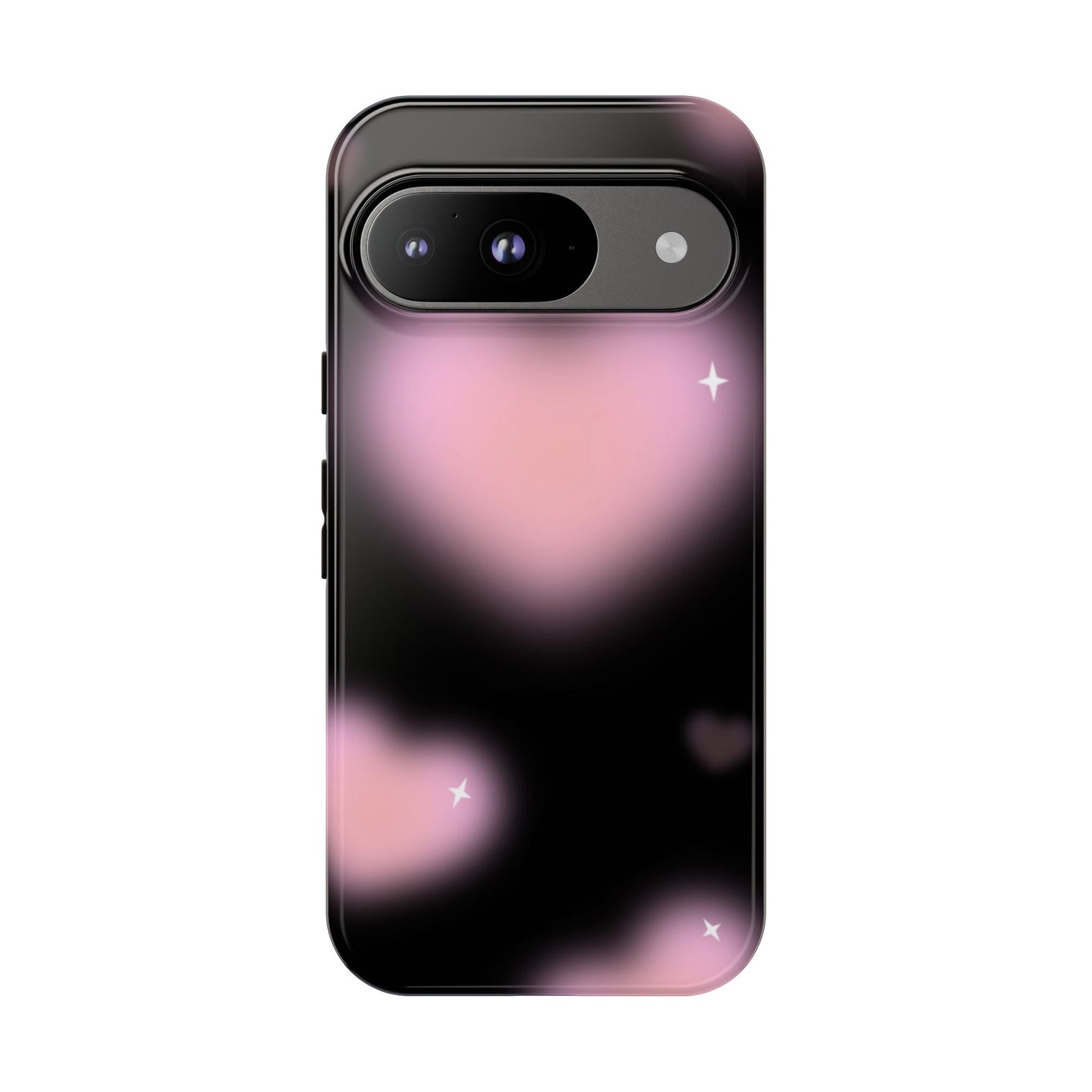Black and Pink Blurry Heart Phone Case