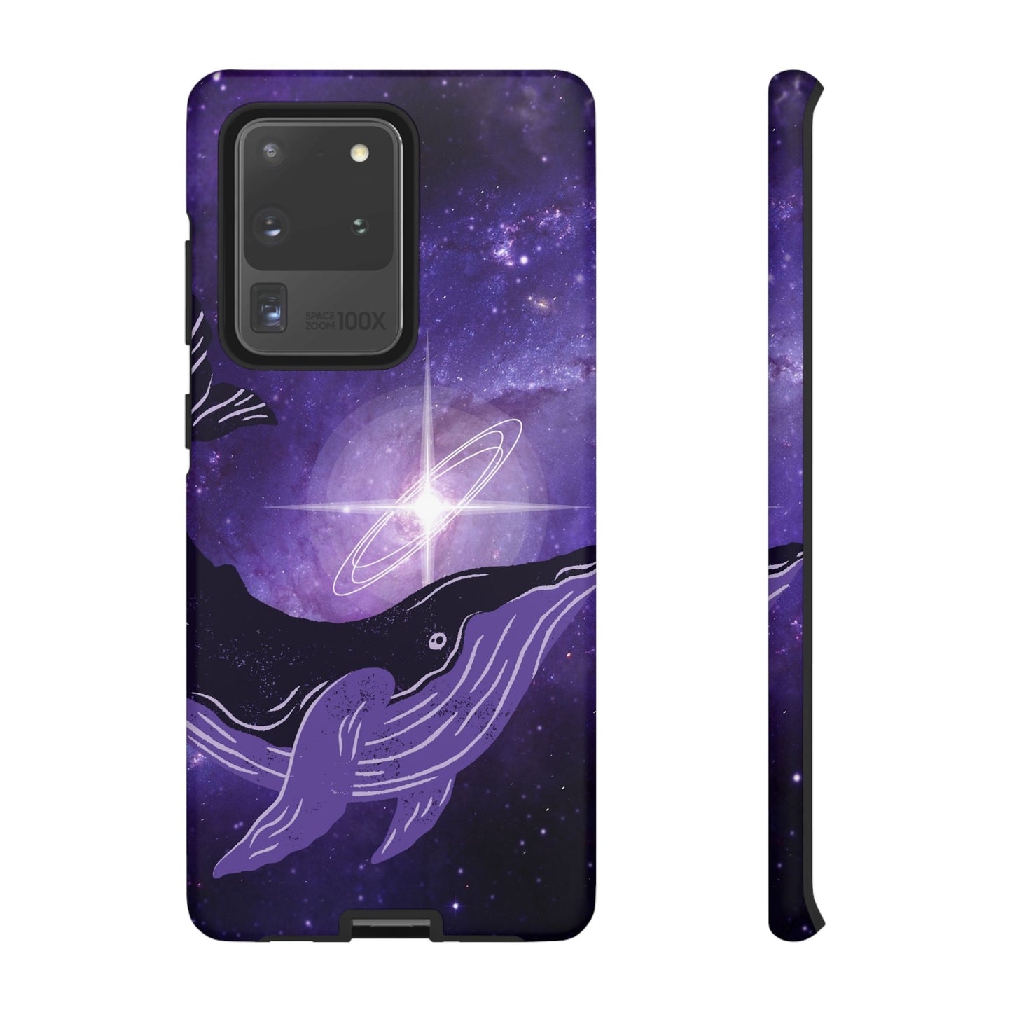 Purple Whale in Outer Space Phone Case