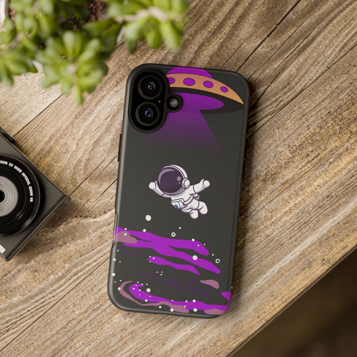 Black and Purple Minimalist Modern Space Phone Case