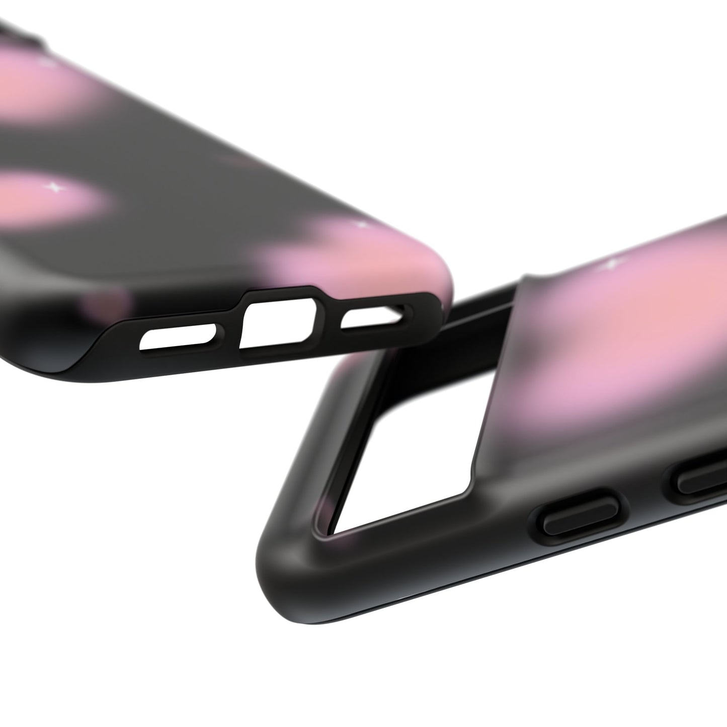 Black and Pink Blurry Heart Phone Case