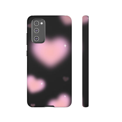 Black and Pink Blurry Heart Phone Case