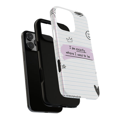 Self Affirmation Doodle Paper Phone Case
