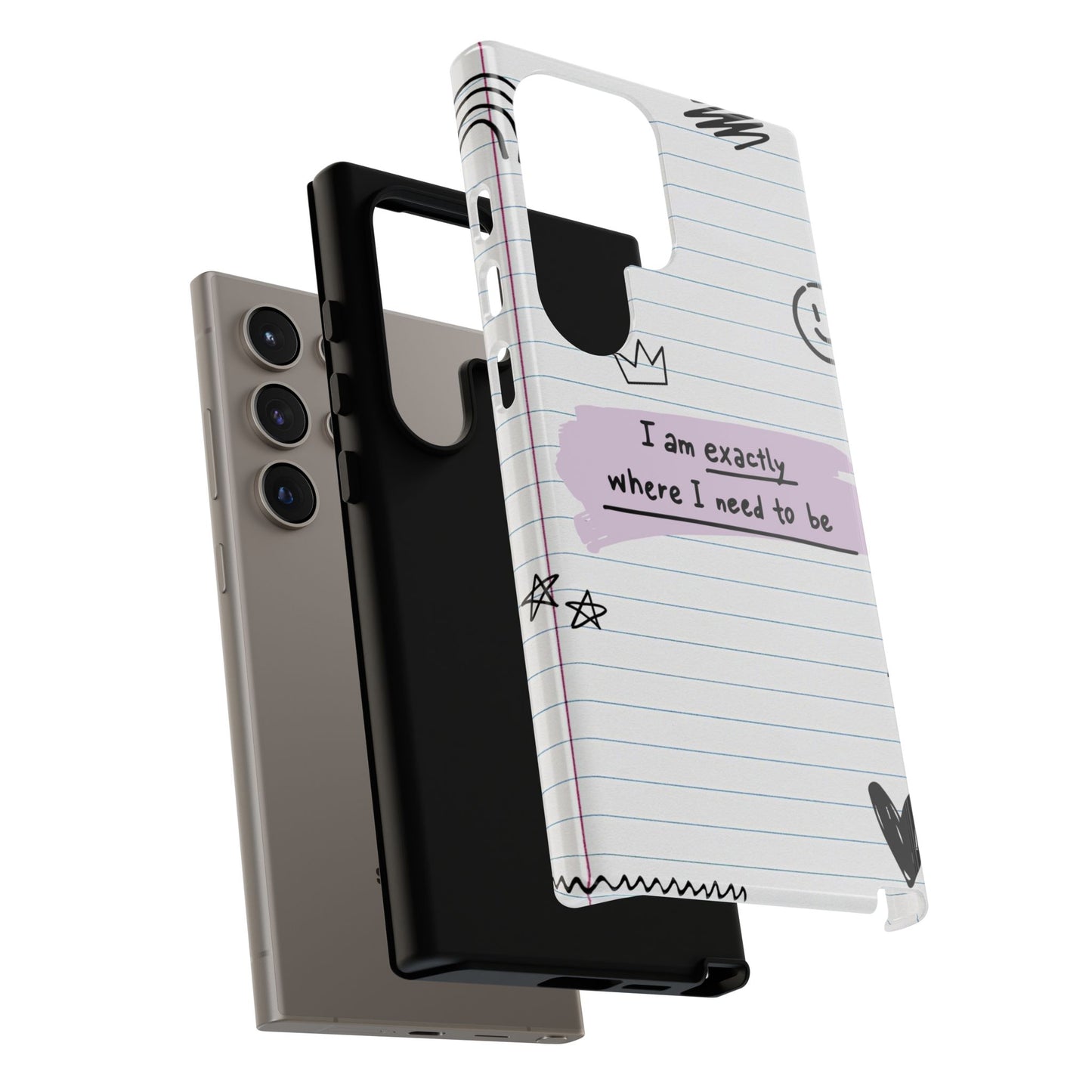 Self Affirmation Doodle Paper Phone Case