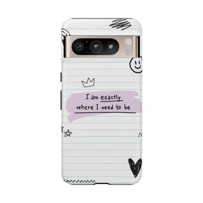 Self Affirmation Doodle Paper Phone Case