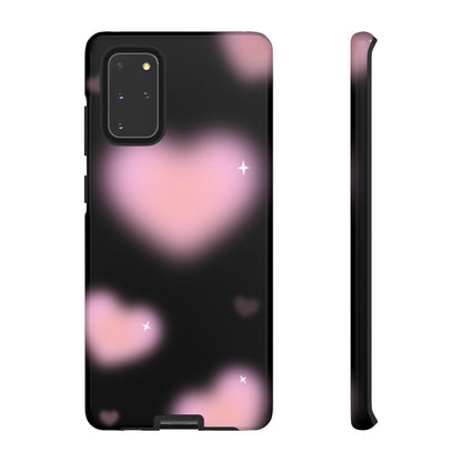 Black and Pink Blurry Heart Phone Case