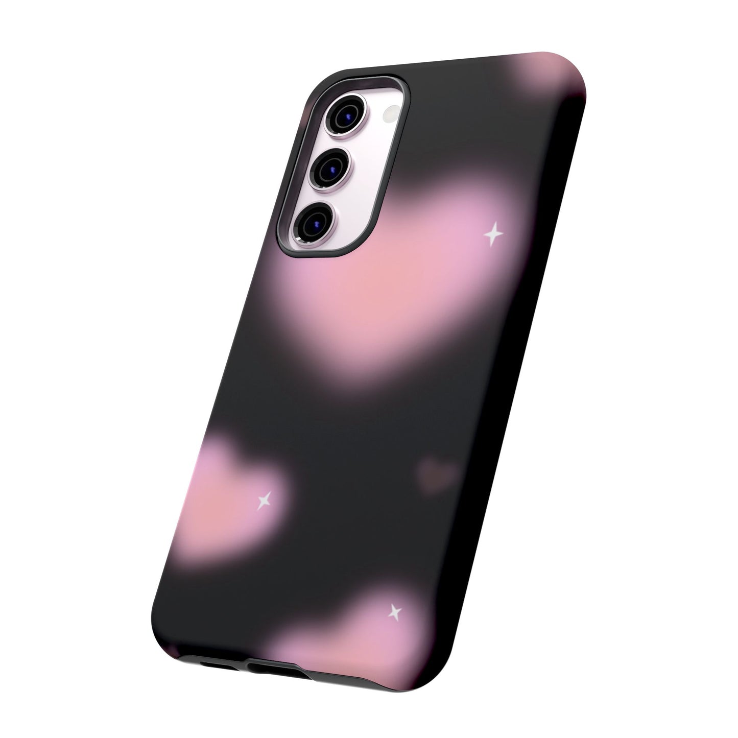 Black and Pink Blurry Heart Phone Case
