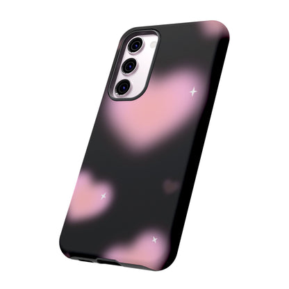 Black and Pink Blurry Heart Phone Case