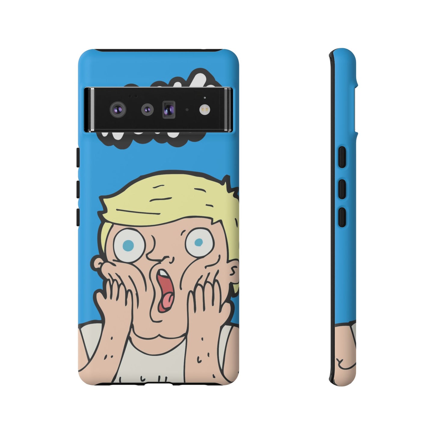 Blue Illustrated Shocked Man Phone Case