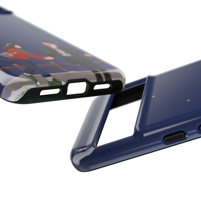 Blue Illustrated Couple and Night Sky Phone Case