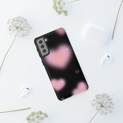 Black and Pink Blurry Heart Phone Case