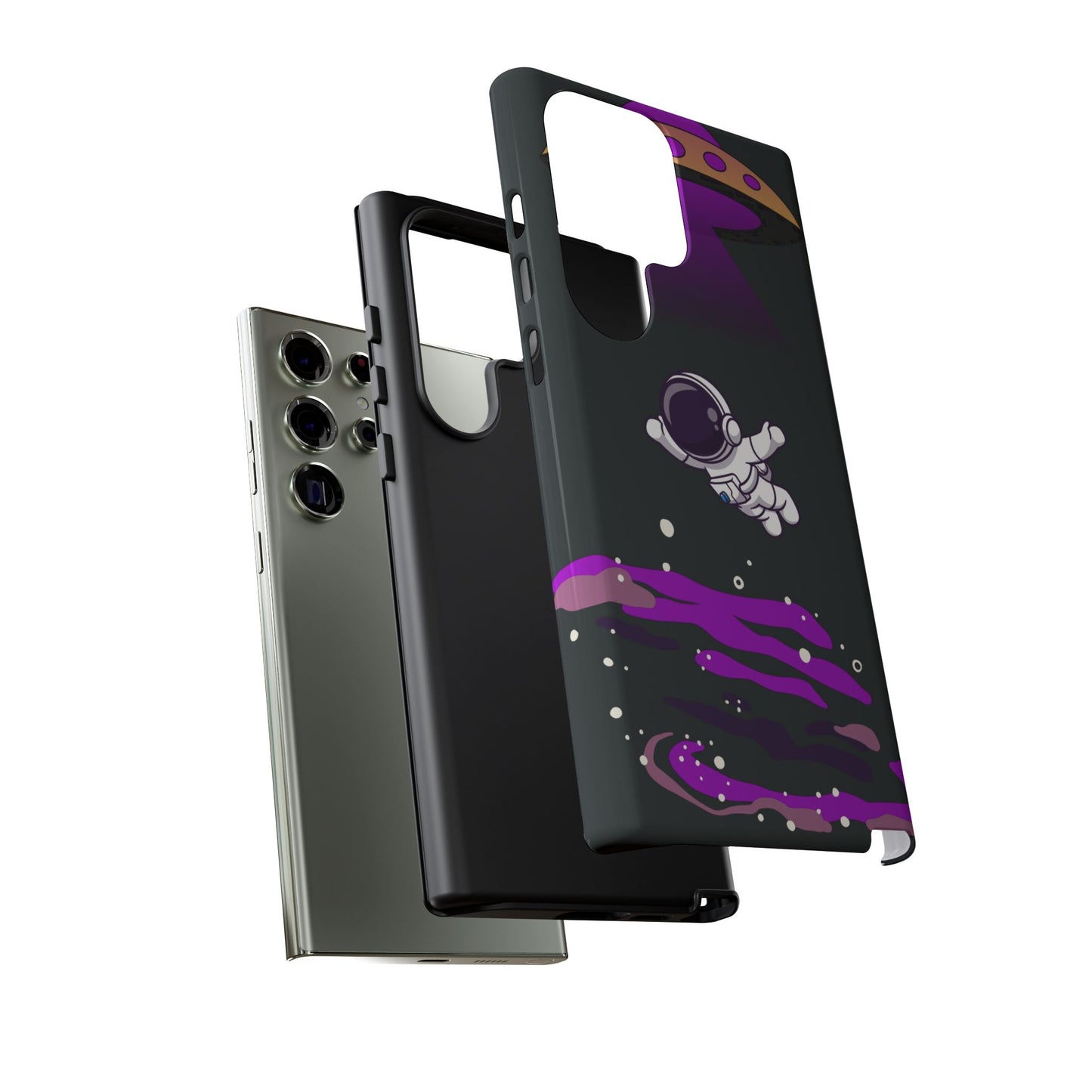 Black and Purple Minimalist Modern Space Phone Case