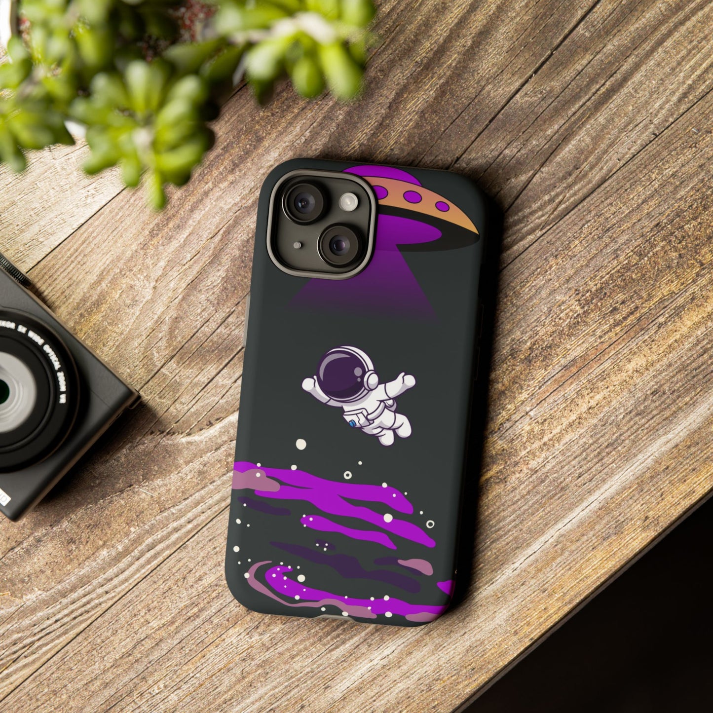 Black and Purple Minimalist Modern Space Phone Case