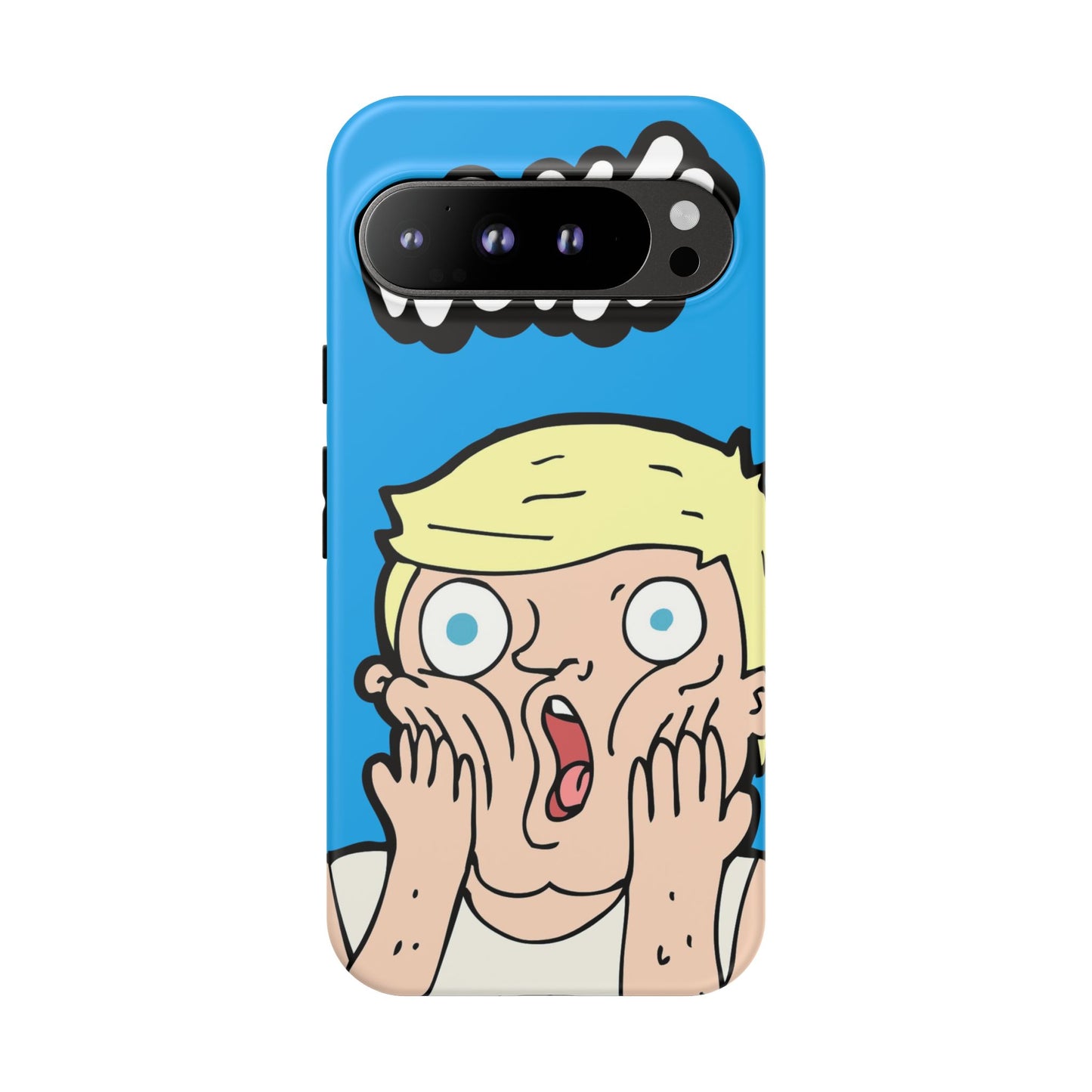 Blue Illustrated Shocked Man Phone Case