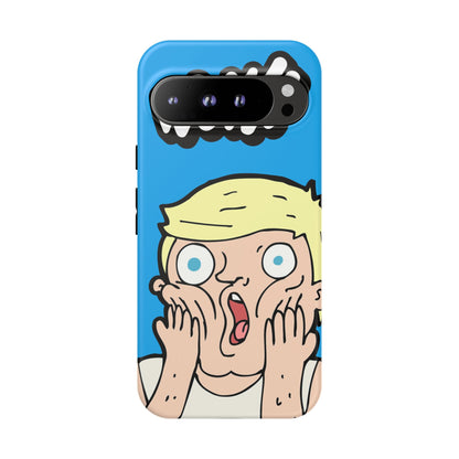 Blue Illustrated Shocked Man Phone Case
