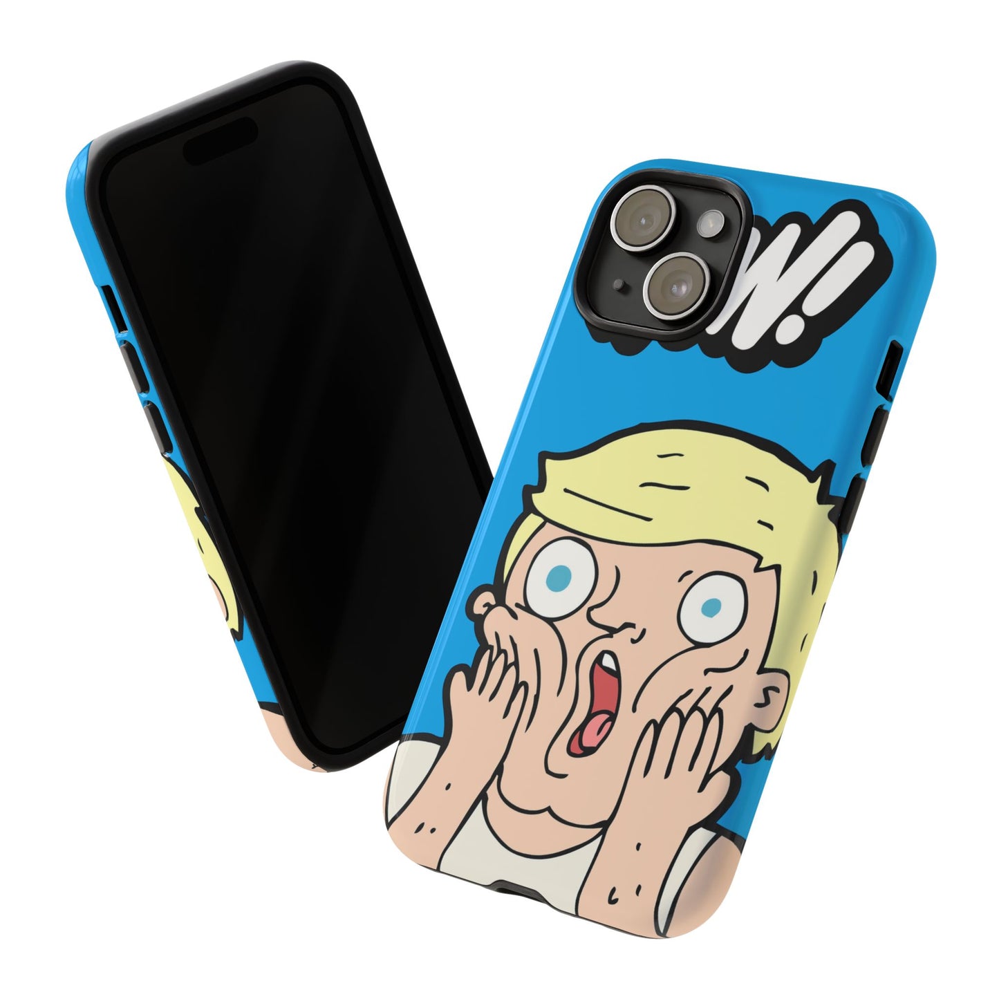 Blue Illustrated Shocked Man Phone Case