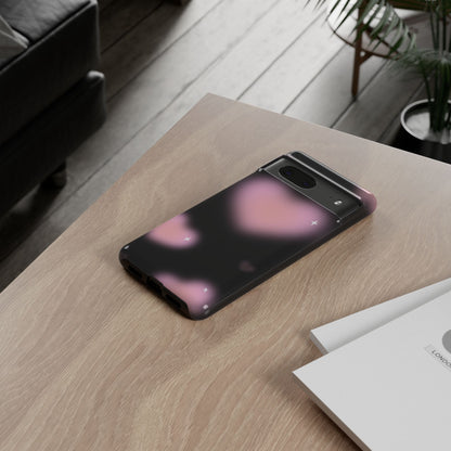 Black and Pink Blurry Heart Phone Case