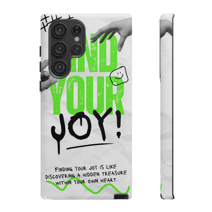 White Green Grunge Find Your Joy Phone Case