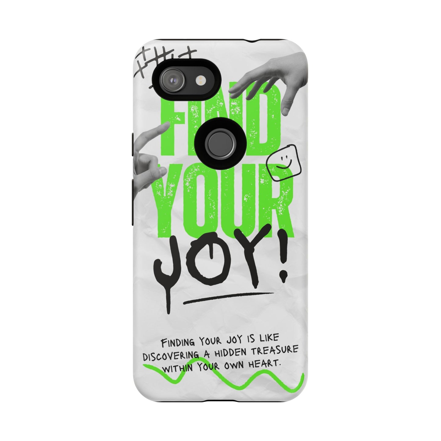 White Green Grunge Find Your Joy Phone Case