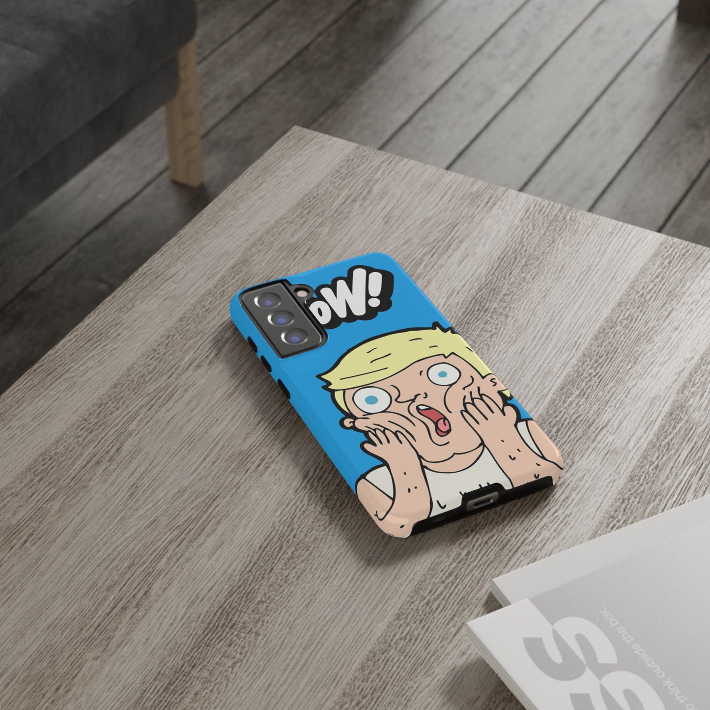 Blue Illustrated Shocked Man Phone Case