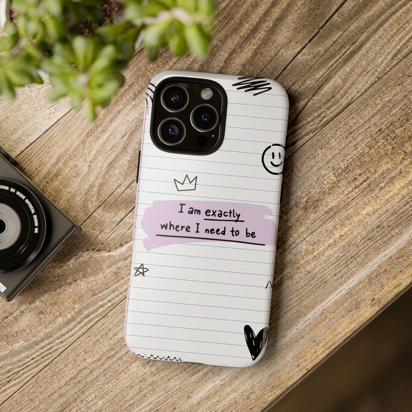Self Affirmation Doodle Paper Phone Case