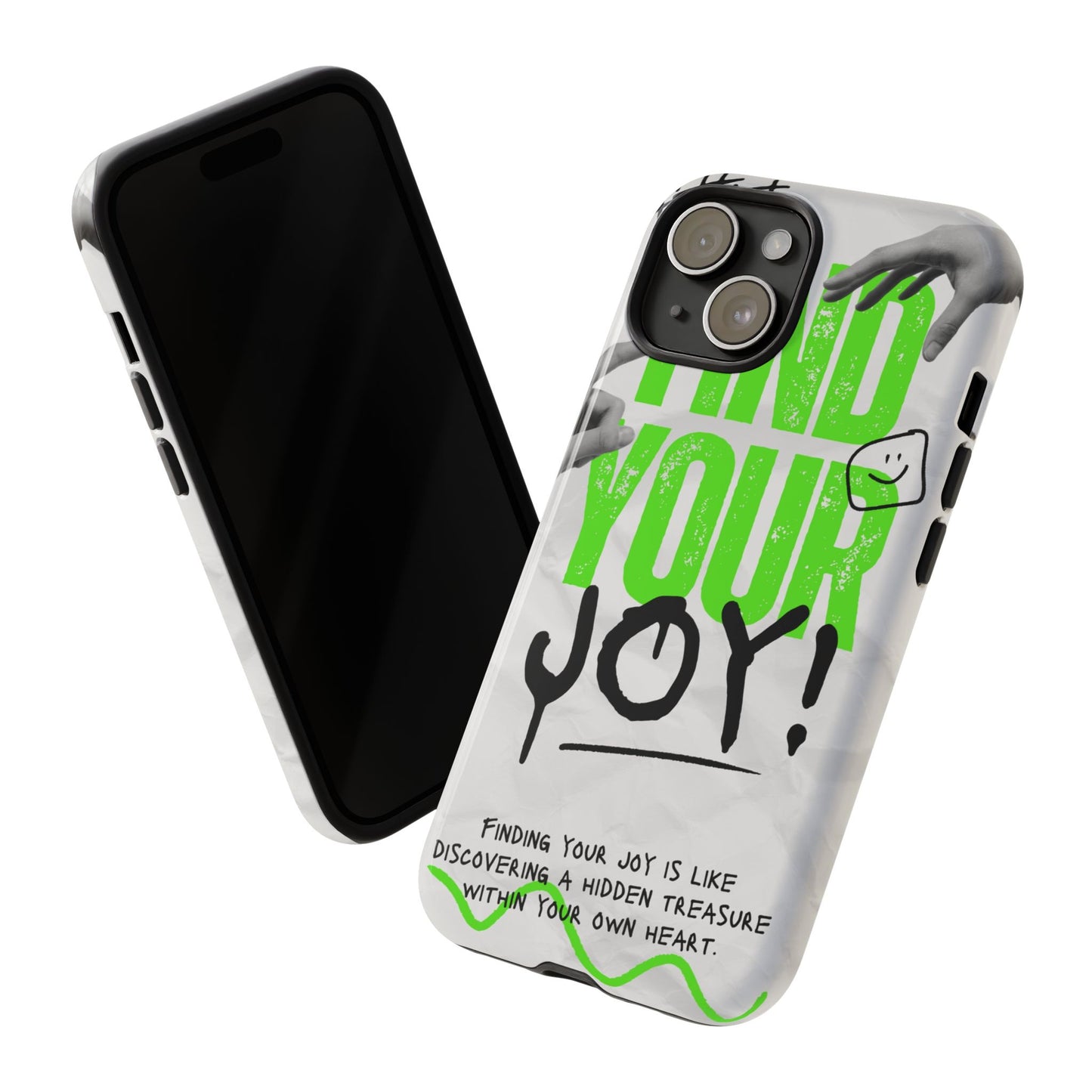 White Green Grunge Find Your Joy Phone Case