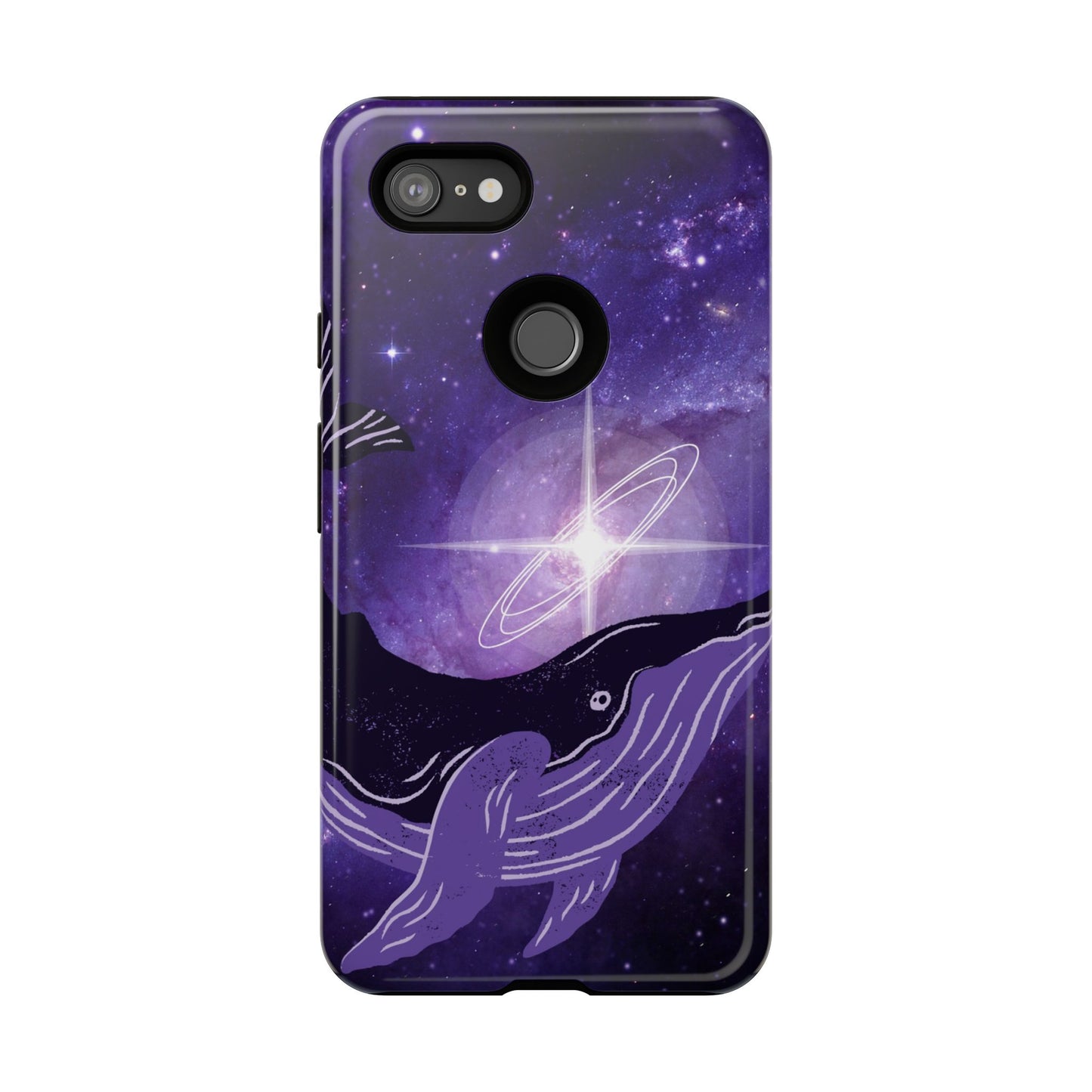 Purple Whale in Outer Space Phone Case