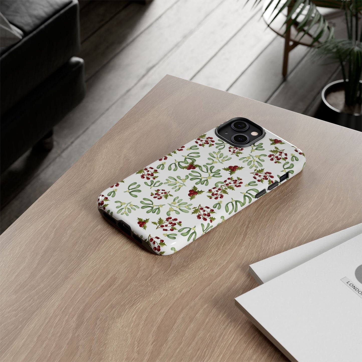 Red Green Watercolor Chriatmas Phone Case