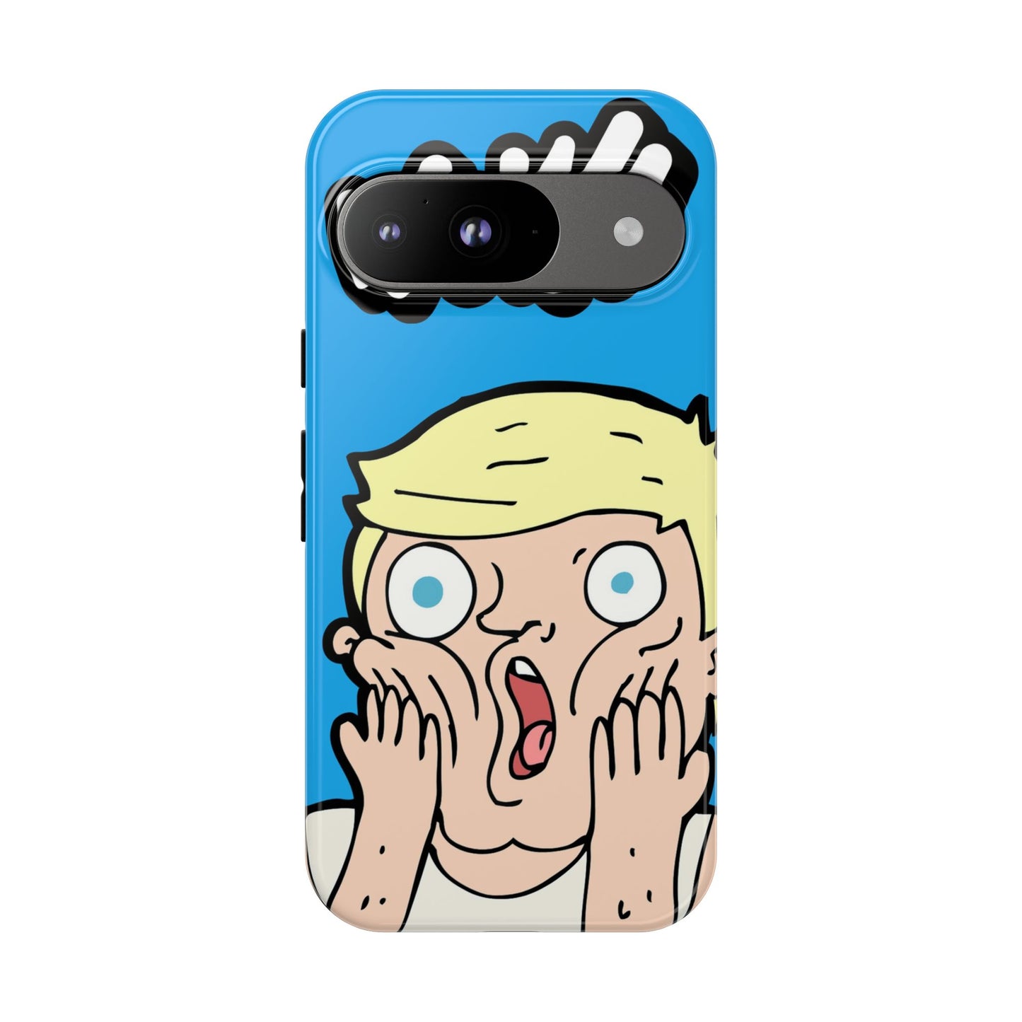 Blue Illustrated Shocked Man Phone Case